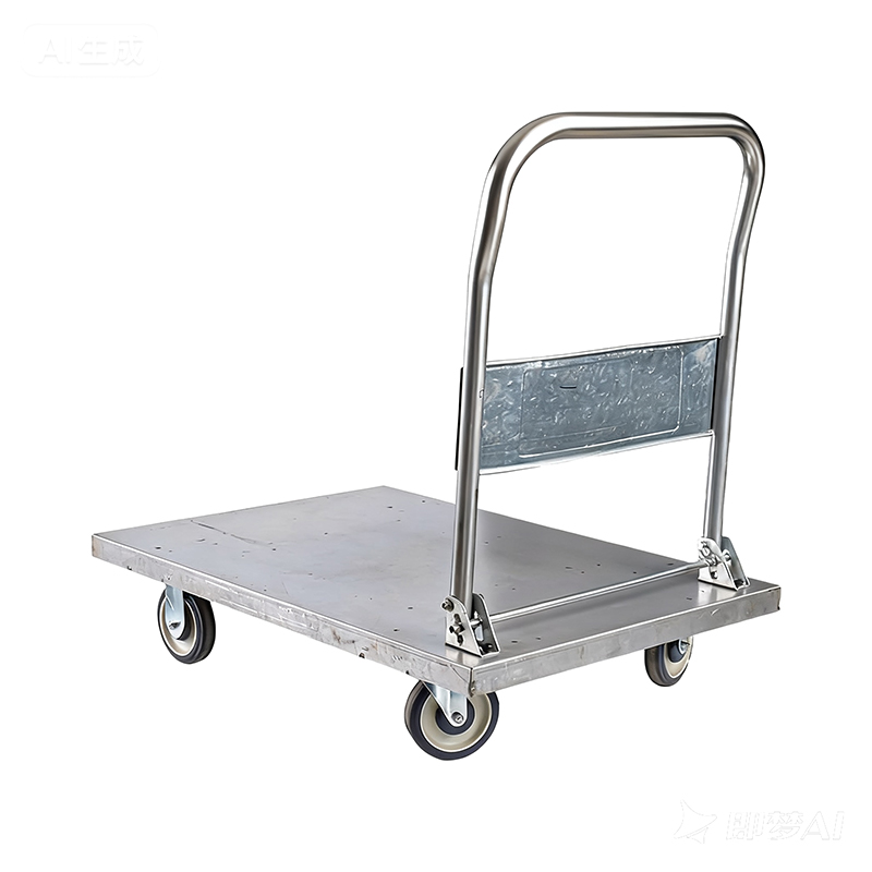Wózek stalowy o dużej wytrzymałości, wózek towarowy, transporter, wózek z płaską platformą do użytku domowego, przenośna przyczepa, składany mały wózek, wózek ciągnięty ręcznie